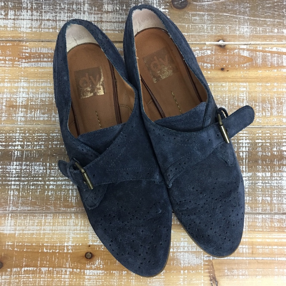 Dolce Vita Blue Suede Buckle Slip on Shoe Sz 8
